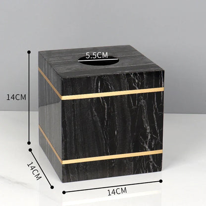 مجموعة إكسسوارات الحمام من الرخام الأسود من ديكوربايتس™