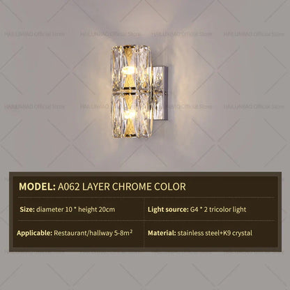 DecorBites™ Crystal Wall Lamp: Elegant Living Room TV Background Bedroom Bedside Light