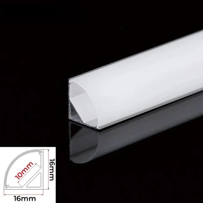 DecorBites™ LED Aluminum Profiles Corner Channel with Transparent/Milky Diffuser for Strip Lights