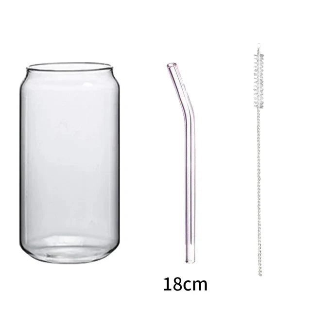 Taza de vidrio DecorBites™ con tapa de bambú - Taza de vidrio de borosilicato de alta calidad para té, jugo y café