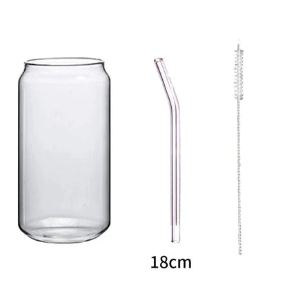 Taza de vidrio DecorBites™ con tapa de bambú - Taza de vidrio de borosilicato de alta calidad para té, jugo y café