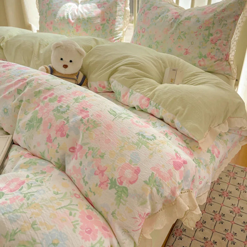 DecorBites™ Lace Romantic Comforter Set - Full Twin Double Size Bed Linens