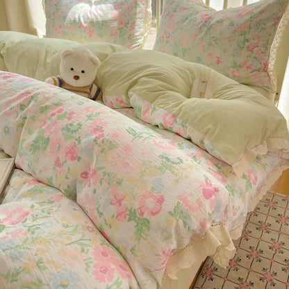 DecorBites™ Lace Romantic Comforter Set - Full Twin Double Size Bed Linens