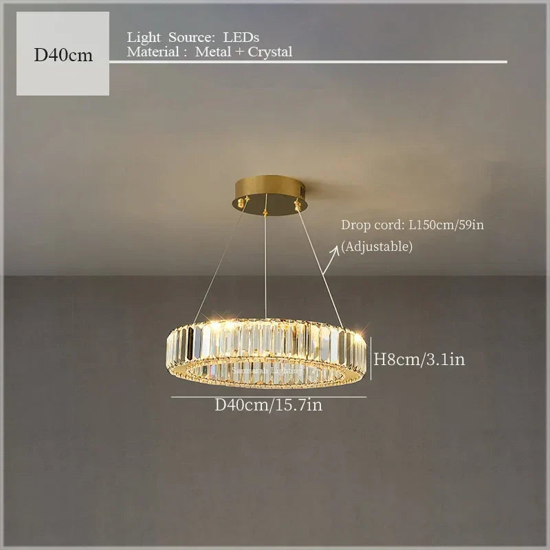 Lámpara de techo colgante de cristal DecorBites™ para una decoración de habitación de lujo