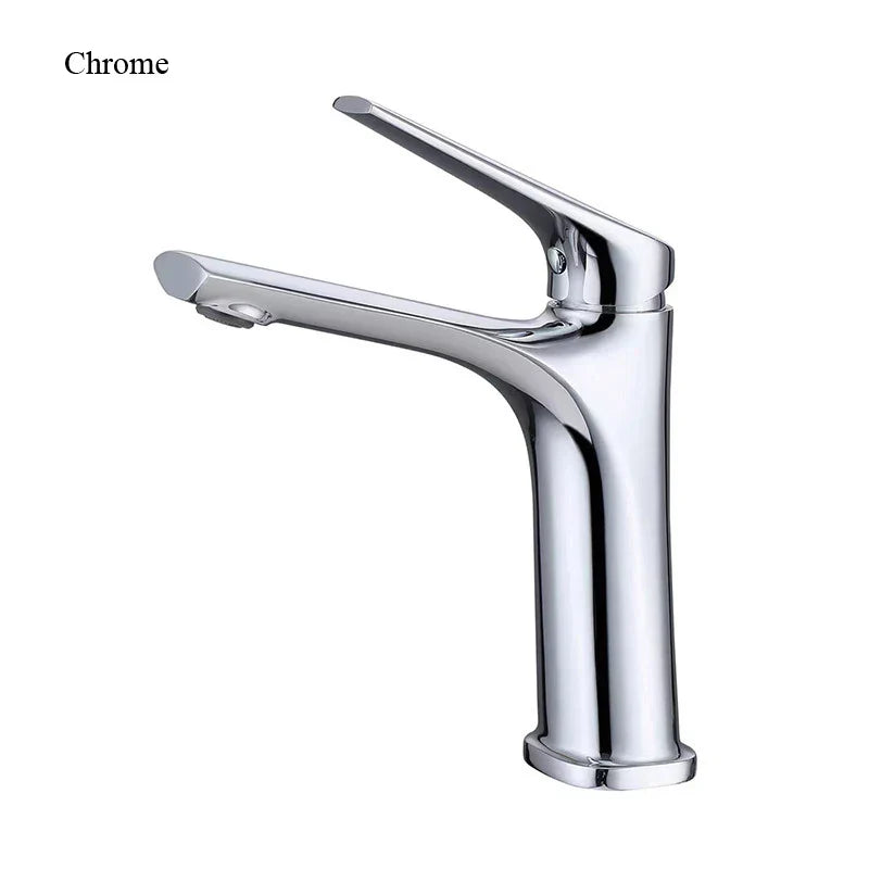 Grifo de lavabo Decorbites™ Oro Negro Cromo para Baño, Mezclador de Agua Caliente y Fría de Una Palanca