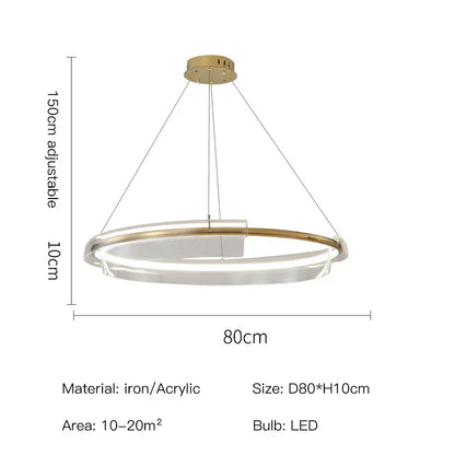 Lámpara colgante LED DecorBites™ con diseño de anillo dorado, estilo moderno para decoración del hogar.