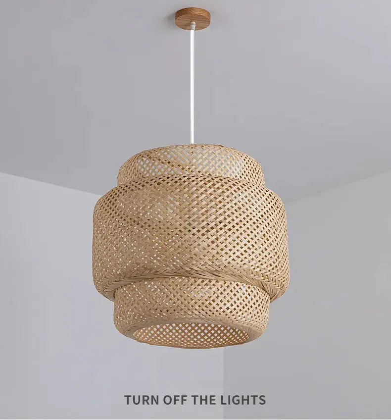 DecorBites™ Hand Knitted Chinese Style Hanging Bamboo Lamps