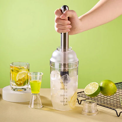 DecorBites™ Cocktail Shaker: Bartender's Beverage Mixer for Champagne & Cocktails