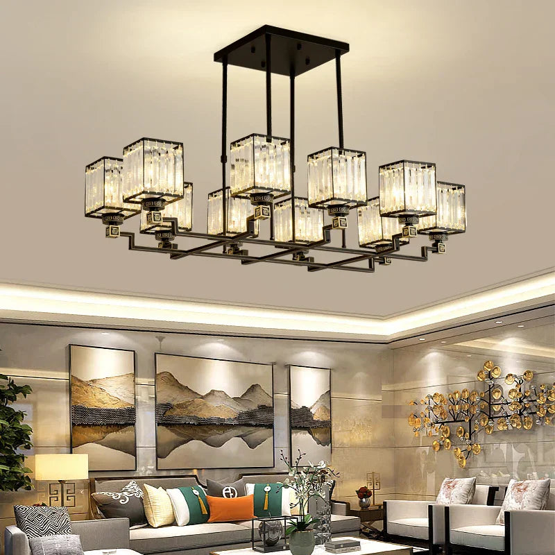 DecorBites™ Crystal Chandelier: Modern Light Luxury for Living Room, Bedroom, Restaurant, Villa, Hotel