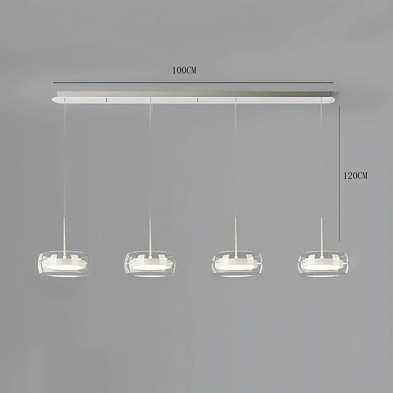 Modern Glass Ring Pendant Light in Iron