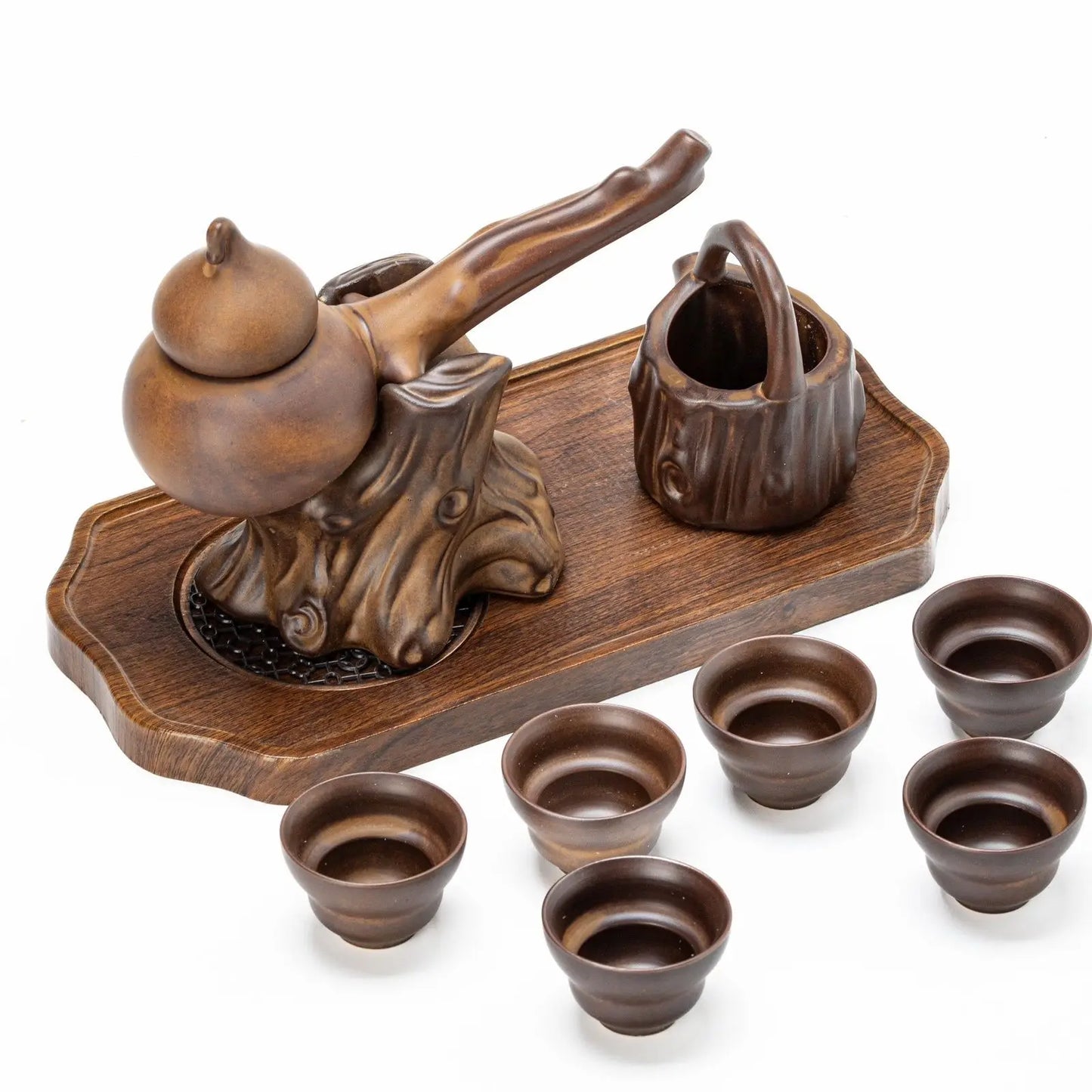 DecorBites™ Ceramic Kung Fu Tea Set: High-End, Retro, Anti-Scalding, Easy Home Brewing