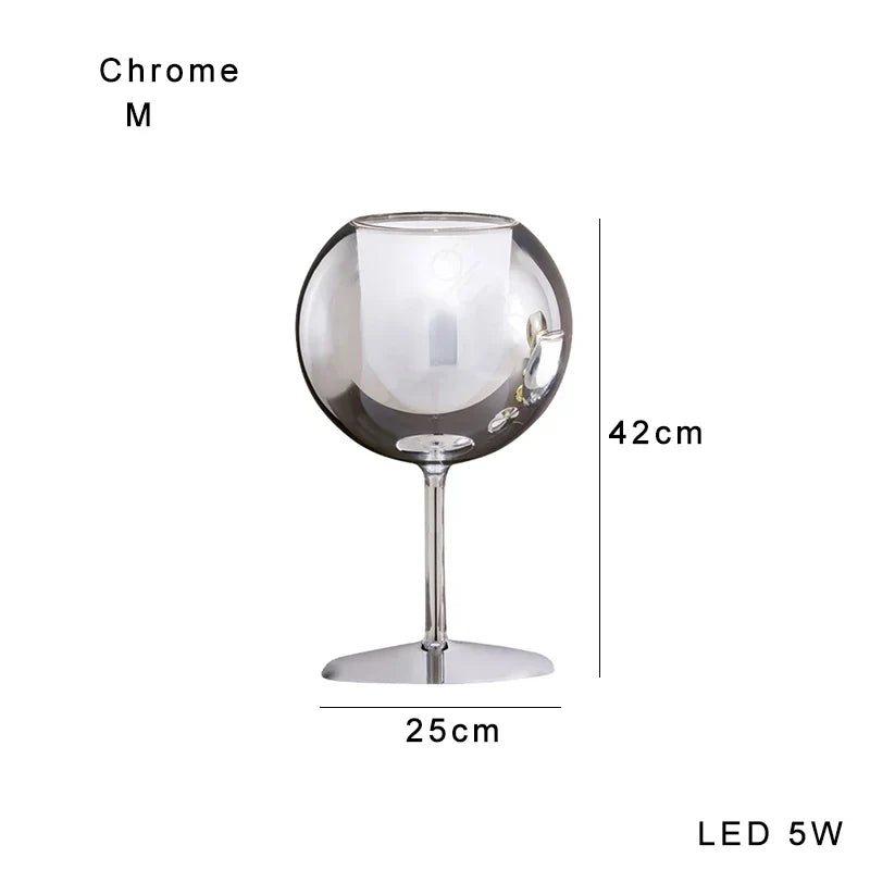 DecorBites™ Gold Chrome Glass Table Decor Lamp for Luxury Living Room, Villa, Store, Cafe