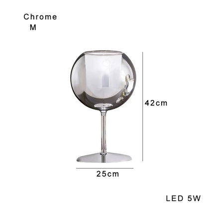 DecorBites™ Gold Chrome Glass Table Decor Lamp for Luxury Living Room, Villa, Store, Cafe
