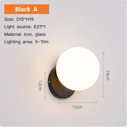 DecorBites™ Gold Glass Ball LED Wall Light for Living Room Bedroom Bathroom Decor