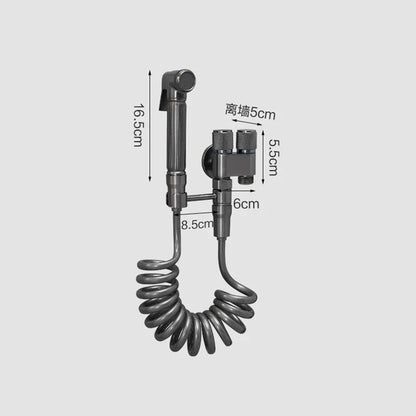 DecorBites™ Brass Bidet Faucet Set with High Pressure Spray Gun - Gray