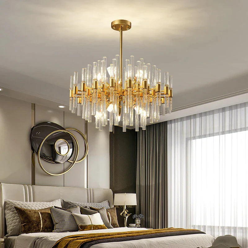 DecorBites™ Crystal Chandelier: Elegant Luxury Pendant Lighting for Home, Restaurant & Hotel