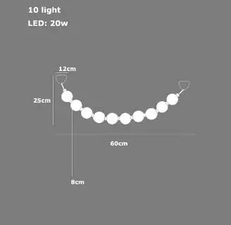 Lámpara colgante de cristal dorado DecorBites™ para sala de estar, collar de burbujas de lujo