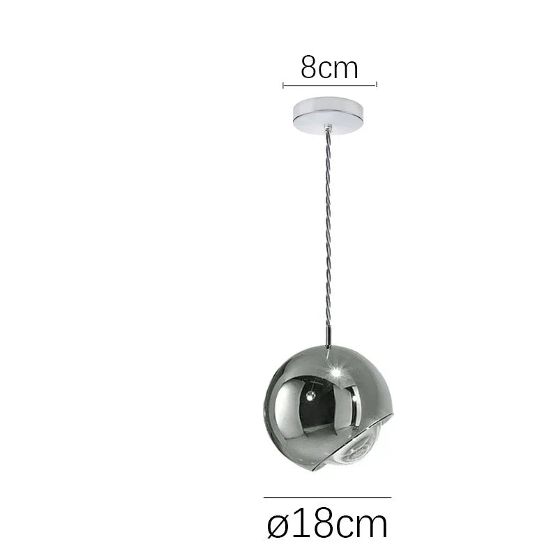 Luz LED colgante de bola de cromo dorado Decorbites™ para cocina, dormitorio, comedor