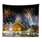 Decobites Snowy Town Tapestry: Nordic Christmas Wall Hanging for Boho Room Decor