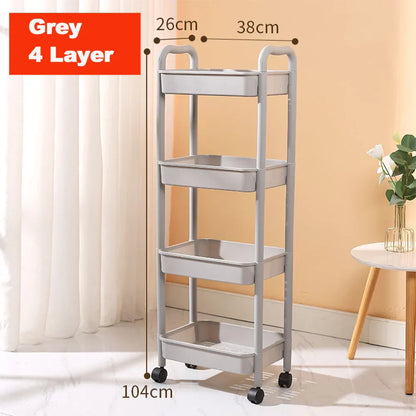 DecorBites™ Kitchen Storage Cart Rolling Utility Organizer Rack Shelf Trolley Cart