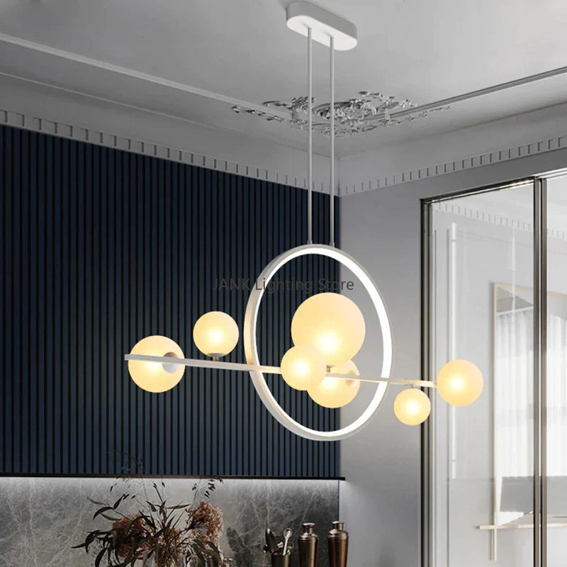 DecorBites™ Glass Strip Bubble Chandelier: Unique Magic Bean Pendant Light for Modern Decor