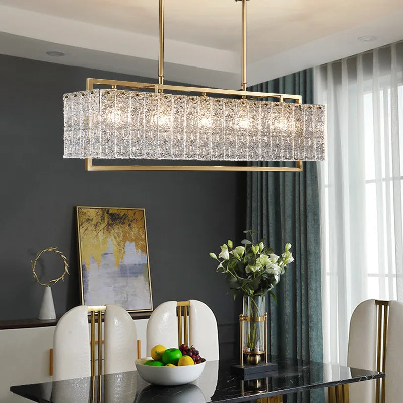 DecorBites™ Glass Restaurant Chandelier: Modern Luxury Led Lighting Fixture for Living Room Home Decor