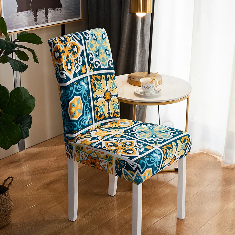 Decobites Stretch Print Chair Cover - Elastic Seat Slipcover