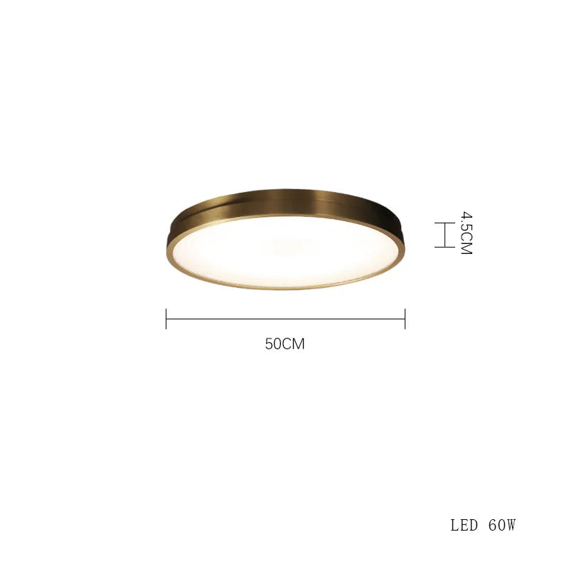 Lámpara de techo DecorBites™ de cobre: ​​Iluminación moderna redonda de superficie para dormitorio