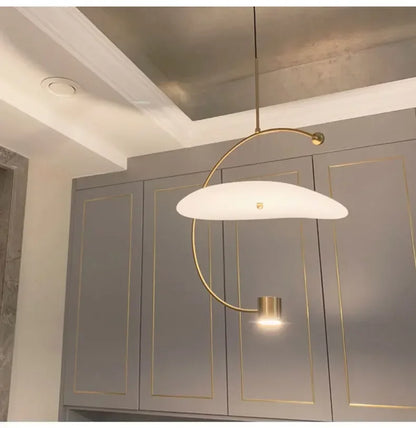 DecorBites™ Gold Iron Painted LED Pendant Light for Home Decor and Dining Room