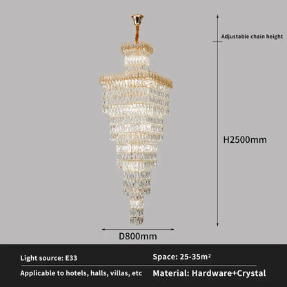 DecorBites™ Crystal Luxe Living Room Chandelier - Modern & Elegant Hall Staircase Lighting
