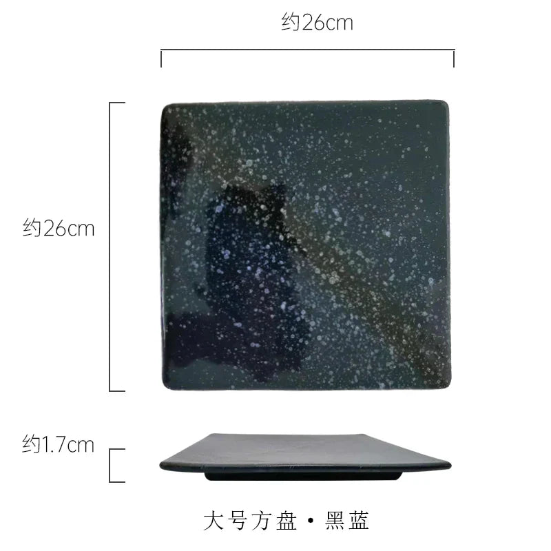 DecorBites™ Glazed Barbecue Wing Plate with Knife - Japanese Style Tray for Roast Wings and Fish