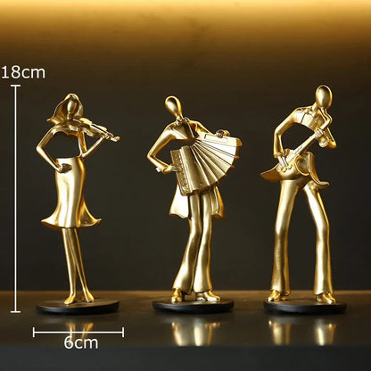 DecorBites™ Accordion Musician Resin Sculpture for Aesthetic Room Decor