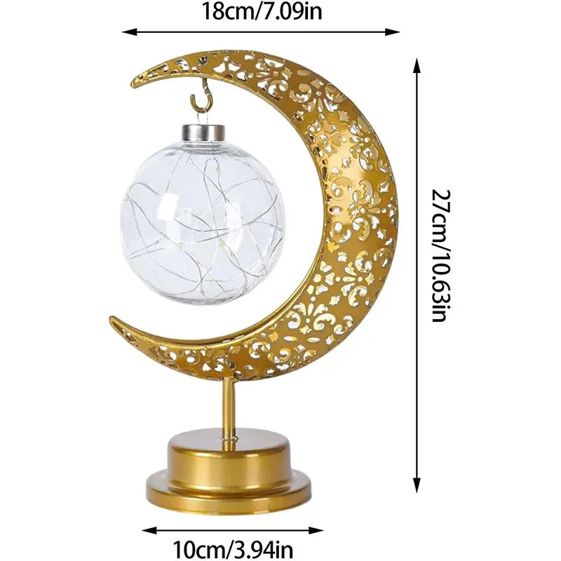DecorBites™ LED Ramadan Moon Star Night Light Table Lamp for Eid Decoration