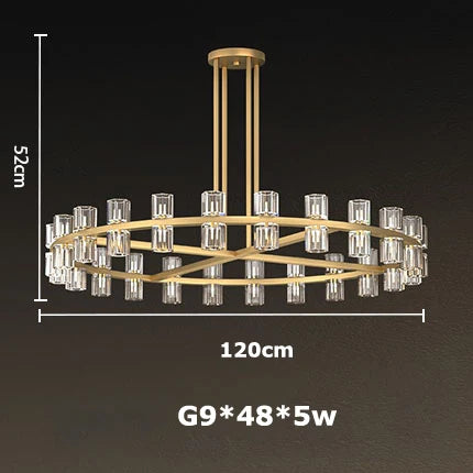 Lámpara colgante LED de lujo DecorBites™ Crystal Black Gold para sala de estar
