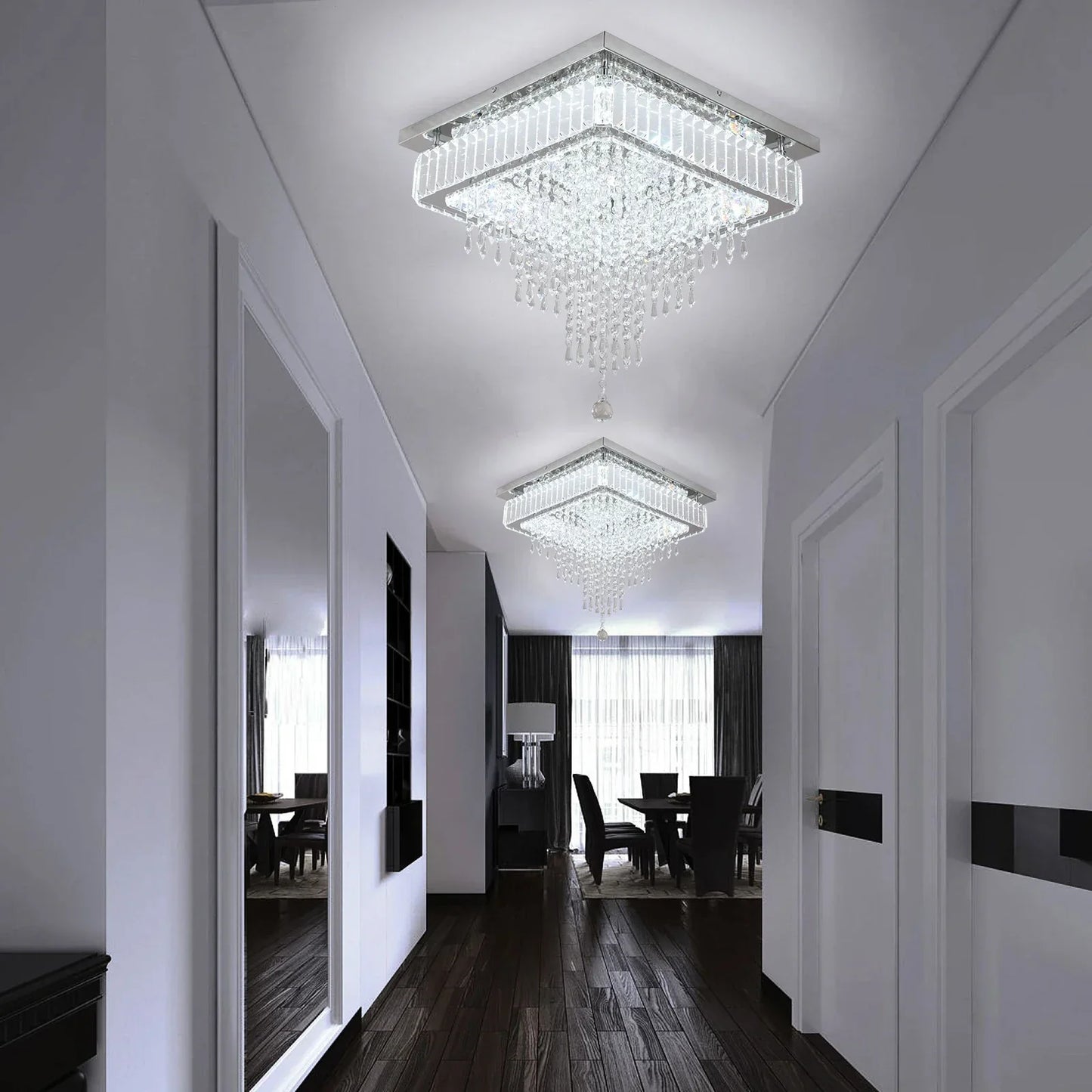 Lámpara colgante LED de cristal DecorBites™ para decoración de comedor y sala de estar