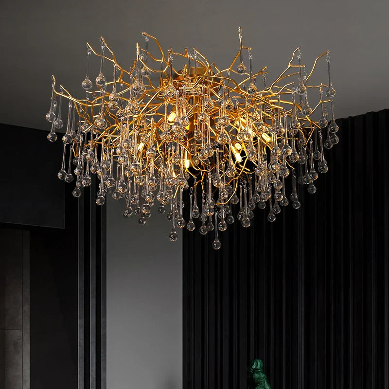 DecorBites™ Gold Tree Branch Chandelier for Dining Room