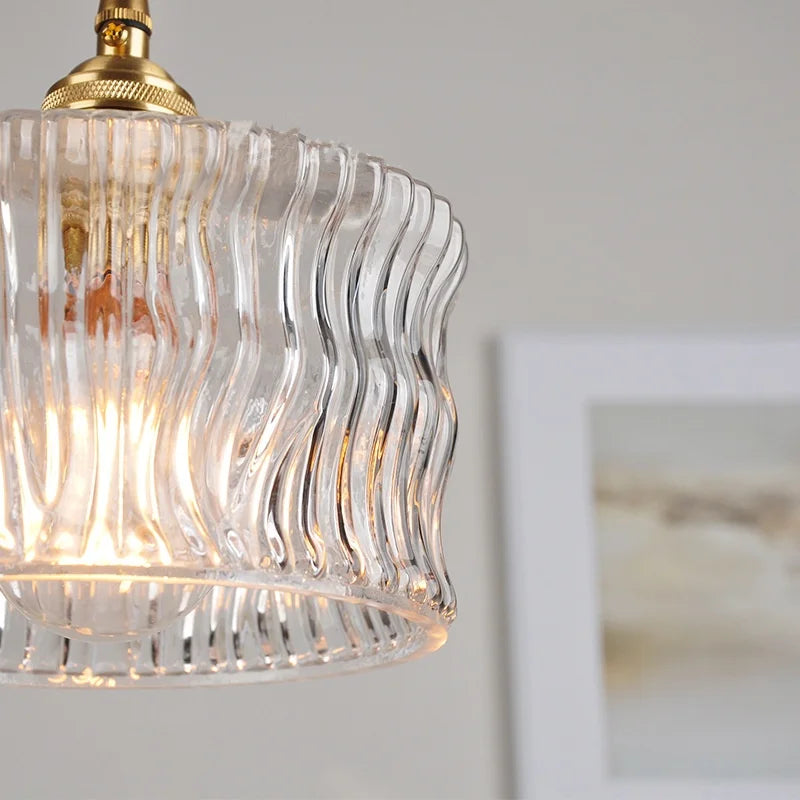 DecorBites™ LED Brass Pendant Lamp Modern Clear Glass Dining Light