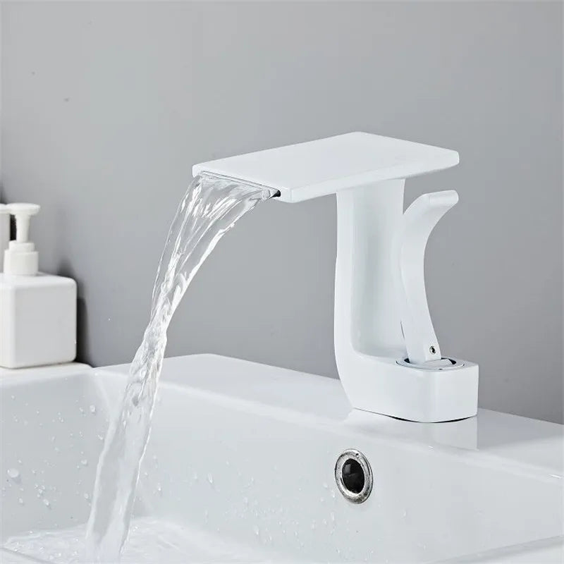 Decorbites™ Grifo de Lavabo de Latón Dorado y Negro para Baño Mezclador de Agua Fría y Caliente para Fregadero