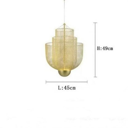 DecorBites™ Grid Meshmatics Dimmable LED Chandelier Pendant - Modern Metal Design