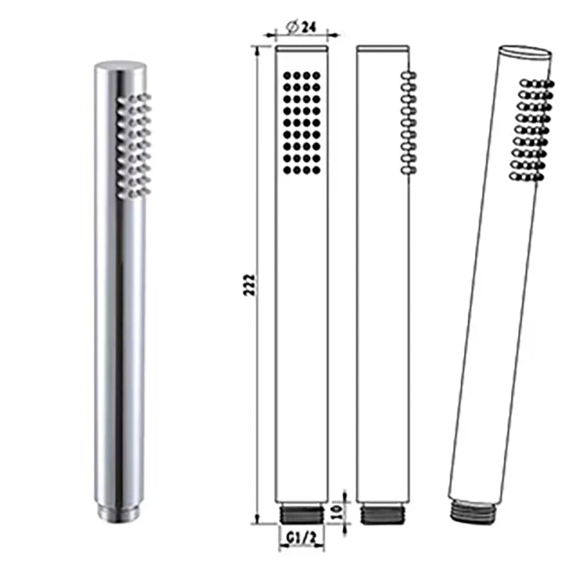 DecorBites™ Brass Handheld Shower Head in Brushed Golden Finish