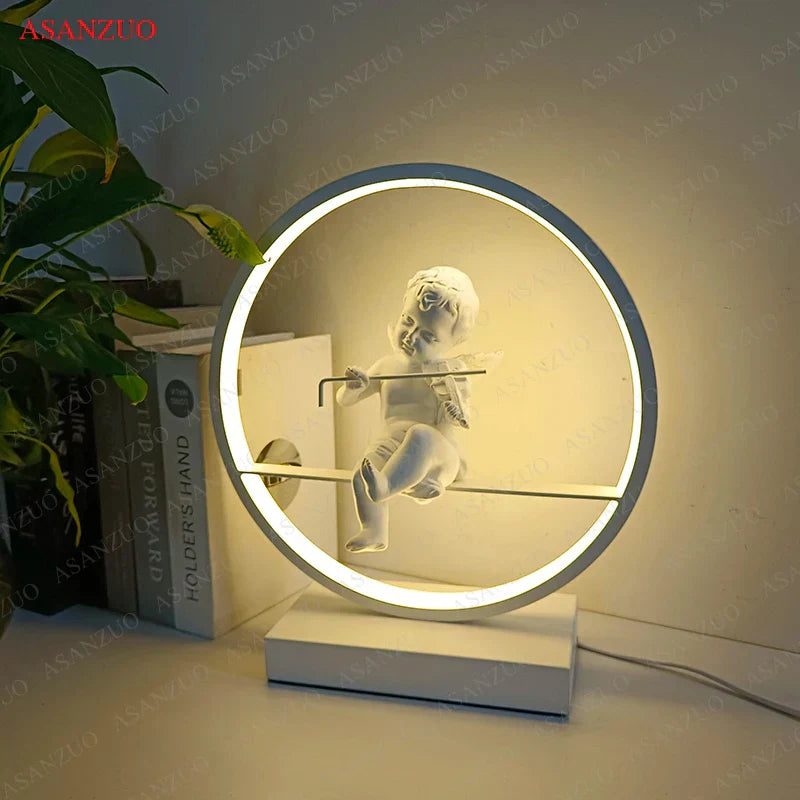DecorBites™ Dimmable Angel Table Lamp for Dream Bedroom Decor & Warm LED Lighting
