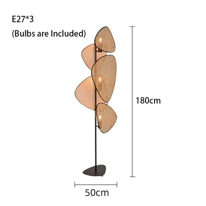 DecorBites™ Leaf Grid Handmade Rattan Screen Chandelier for Modern Living Room and Bedroom