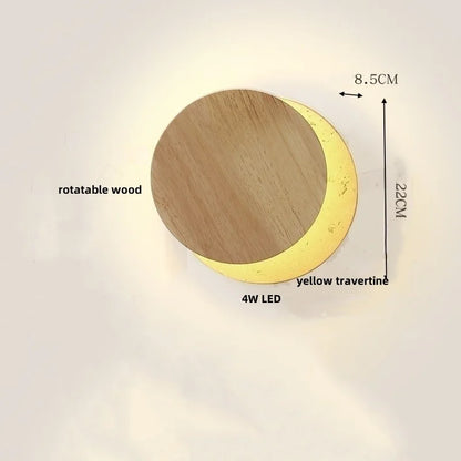 DecorBites™ LED Wall Lights Yellow Travertine Interior Home Decor Bedside Lamp