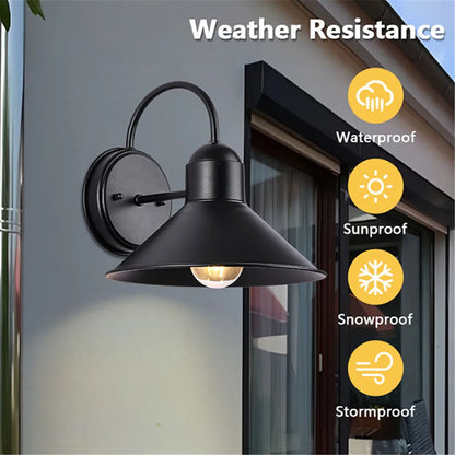 Apliques de pared exteriores DecorBites™ estilo granero negro: resistentes al agua, con casquillo E27