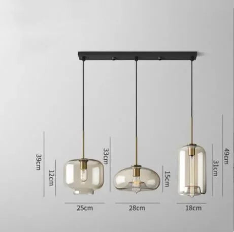Decorbites™ Industrielles Retro-LED-Glas-Pendant-Licht-Leuchter für Küche und Restaurant