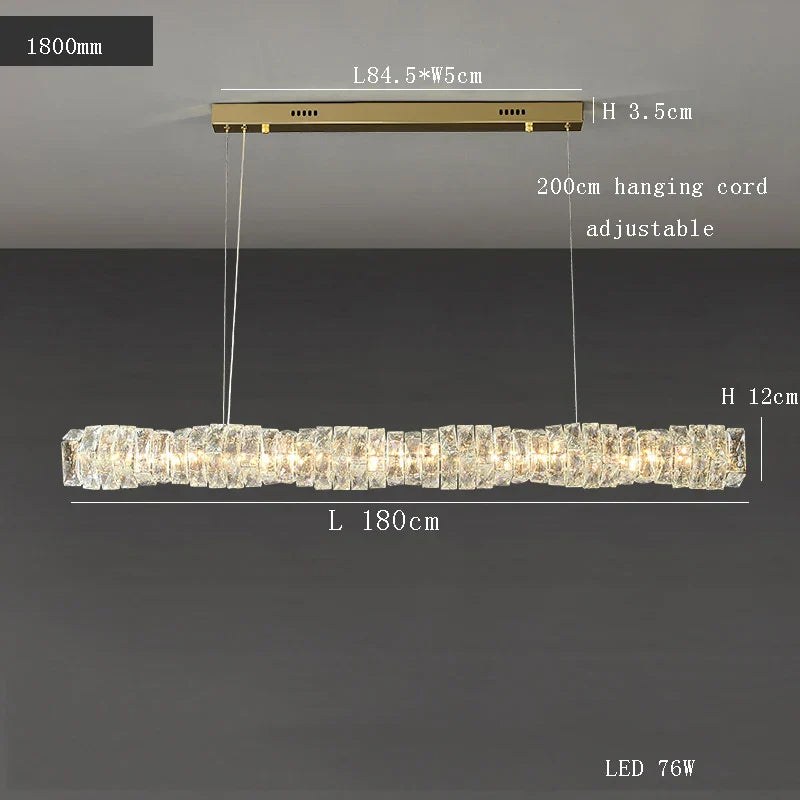 DecorBites™ Glass Chandelier LED Ceiling Light Fixture Modern for Living Room Hotel Dining Hall