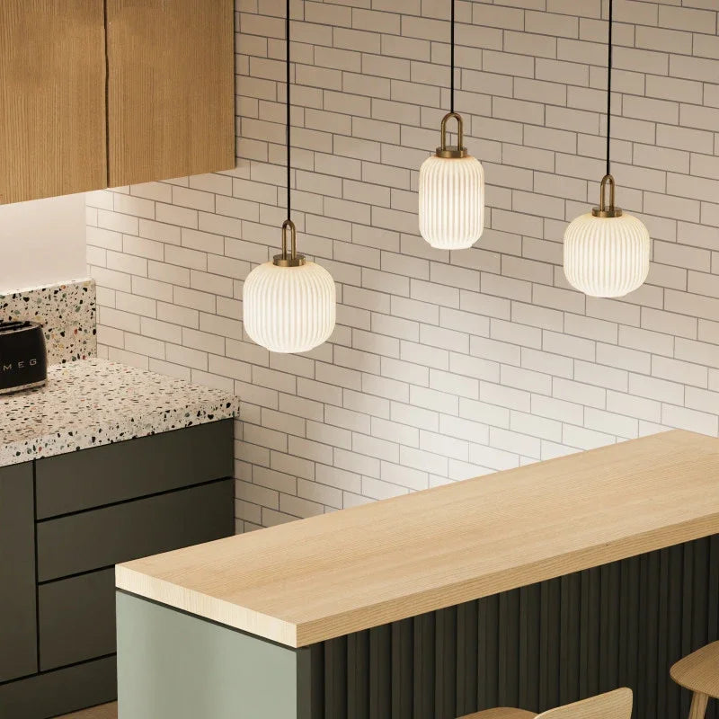 Nordic Glass Pendant Light T30cm Bedroom