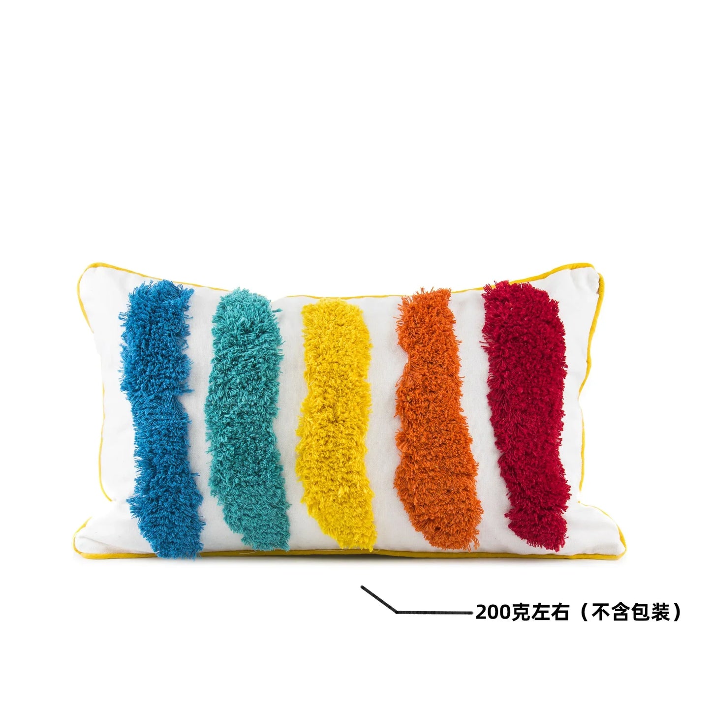 Funda de almohada DecorBites™ con borlas geométricas bordadas a mano