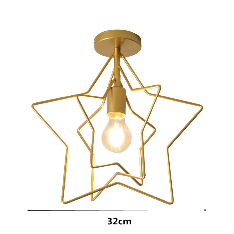 Modern Metal Gold Ceiling Light Industrial Iron Ceiling Lamp Decor for Living Room Bedroom Aisle Loft E27 Home Lighting Fixture