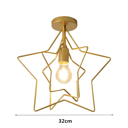 Modern Metal Gold Ceiling Light Industrial Iron Ceiling Lamp Decor for Living Room Bedroom Aisle Loft E27 Home Lighting Fixture